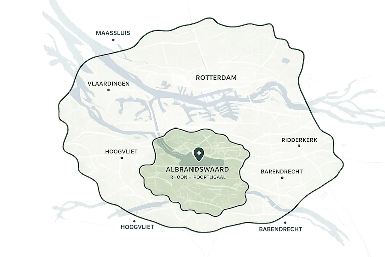 kaart werkgebied de glasbroers